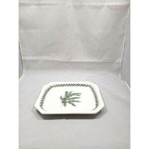 Due Torri Ceramica Vintage Made In Italy Square Plate With Rosemary Holiday 8"